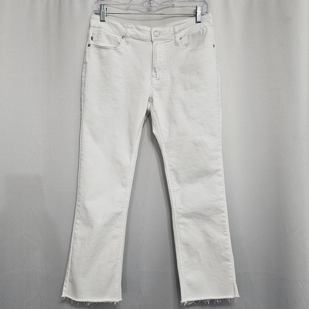 Women's White Vigoss size 27 Mid Rise Straight Cropped jeans
